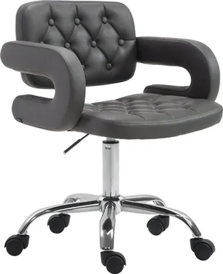 Image de Chaise de bureau - chaise de bureau - confort réglable en hauteur avec rembourrage en similicuir | Couleur : gris