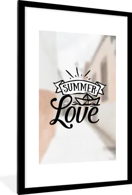 Produktbild von MuchoWow® Gerahmtes Poster Sommer - Boot - Zitat 60x90 cm - Poster mit Schwarzem Bilderrahmen Wandposter Rahmen Foto Bilder - Dekoration - Wandposter Wohnzimmer - Hochwertig