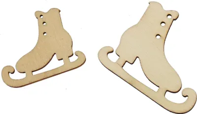 Produktbild von 36 Schlittschuhe Holz natur 3,5cm Streuteile Deko Winter Advent Weihnachten Skates