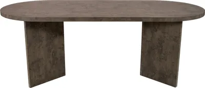 Produktbild von Refurbished Möbelretoure Esstisch oval mit geraden Kanten 204x90 cm Holz Graue-Optik Tischbeine V-Form OVI