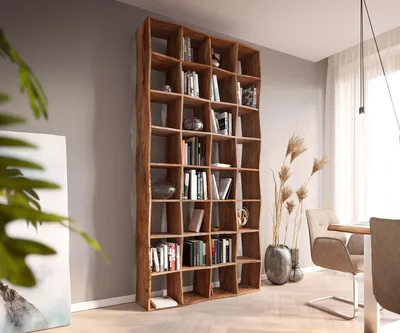 Produktbild von DELIFE Bücherregal Live-Edge 240x120 cm Akazie Natur Massivholz
