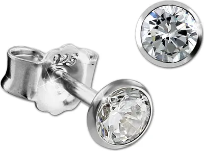 Produktbild von SilberDream weiß Ohrringe 3mm Zirkonia Damen 925 Echt Silber Ohrstecker SDO9203W