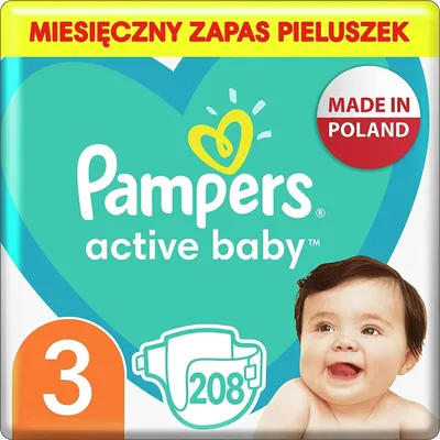 Produktbild von Pampers Active Baby Windeln Größe 3 - 208 Windeln Monatsbox