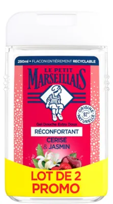 Image de 2 X Le Petit Marseillais douchegel 250ML Reconfortant cerise & jasmin