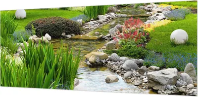 Zdjęcie produktu dla Tapeta ścienna – tapeta dekoracyjna do salonu – folia tapetowa do dekoracji ścian – 208 x 146 cm – Idylliczny ogród
