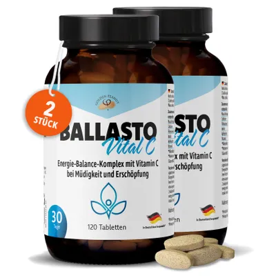 Produktbild von GOLDEN PEANUT Energie-Stoffwechsel 2x 120 Tabletten mit Maca Pulver, Flohsamenschalen, Inulin, Apfelpektin und Vitamin C, Ballaststoff Komplex