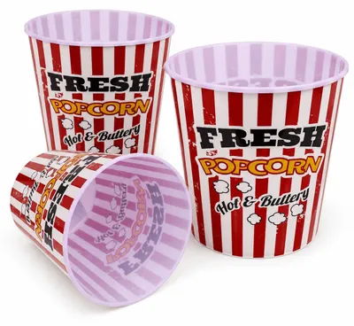 Popcornemmer Set 3er-Pack Kunststoff Retro-Design