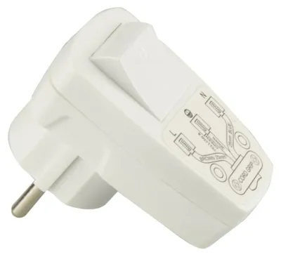Produktbild von Schutzkontakt-Stecker Schalter weiß, mit Ein-/Ausschalter