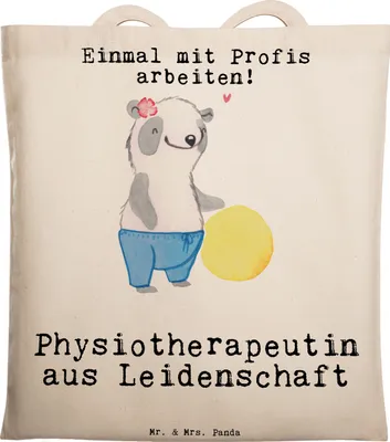 Produktbild von Mr. & Mrs. Panda Jutebeutel Physiotherapeutin Leidenschaft - Transparent - Geschenk, Tasche, Schultasche, Laptoptasche, Tote Bag, Shopping