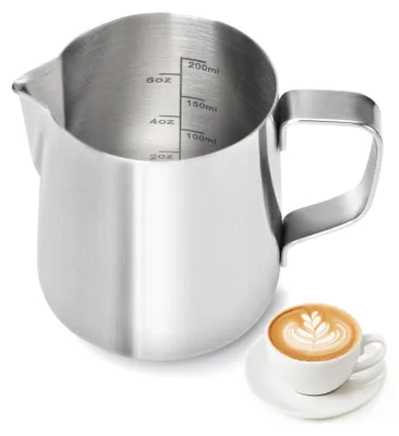 Produktbild von Melkkännchen 200 ml - Edelstahl - Milchaufschäumkännchen - Ideal für Latte Art - Kompakt - Ideal für eine Person - Milchsprühflasche