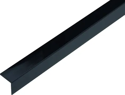 Image de Alberts 433000 Cornière, autocollante, plastique, noir brillant, 1000 x 20 x 20 mm