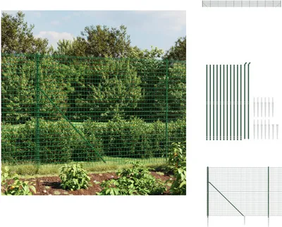 Produktbild von vidaXL Maschendrahtzaun mit Bodenhülsen Grün 1,4x25 m - Zaunfelder