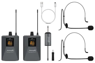 Imagen del producto de Sistema de micrófono de diadema dual UHF Audibax Missouri, con receptor