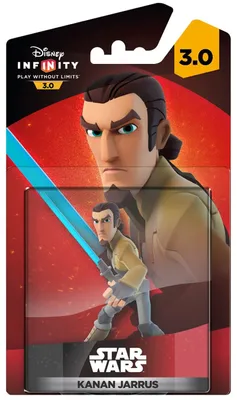 The image shows the packaging for a Disney Infinity 3.0 Star Wars Kanan Jarrus figure.