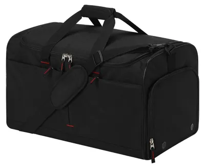 Image de Sac de sport et de voyage de 55 litres pour hommes, couleur noire, avec compartiment à chaussures