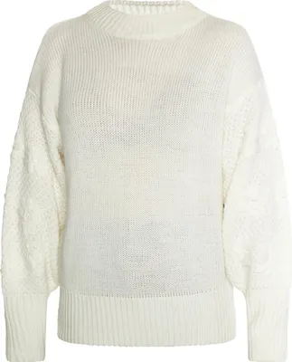 Zdjęcie produktu dla Bluza damska Jeona - biała, wełna. Bluza damska Jeona - biała, wełna, rozmiar XL/XXL