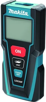 A Makita LD030P laser distance meter is shown against a white background.