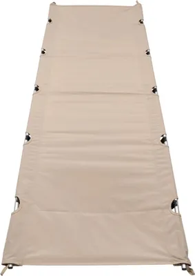Obrázok produktu pre Poľná posteľ – skladacie kempingové lôžko – ultralahké – nosnosť 150 kg – 190 × 65 × 17 cm – hliník 7075/6061 – 600D Oxford – khaki