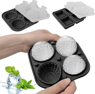 Obrázok produktu pre Silikónová forma na ľadové kocky – 2 ks – 8 priehradiek s vekom – veľké štvorcové ľadové kocky 5 cm – na koktaily, whisky, víno, ovocné pyré, ľadový čaj