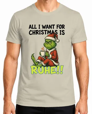 Zdjęcie produktu dla All I want for Christmas is calm christmas grinch sarkastyczna koszulka męska, natura, XL