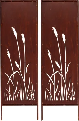 Produktbild von 2x Sichtschutz Metall - 160 cm x 50 cm - Edelrost - Rostoptik Sichtschutz für Garten - Sichtschutzelement - Sichtschutzwand - Gartendekoration Zaun ROST