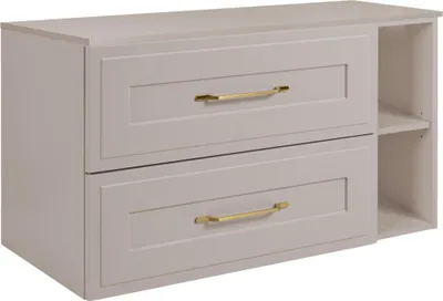 Immagine prodotto di RODAN | Mobile da bagno 100 cm - Cashmere - Pensile - con 2 cassetti e ripiano aperto - MDF - con vano portaoggetti