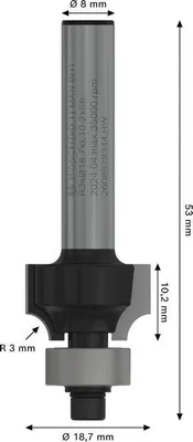 Produktbild von PRO Abrundfräser, R 3, S 8
