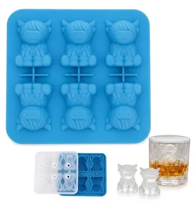 Silikon-Eiswürfelform mit Deckel, 6 Fächer, für Cocktails und Whisky