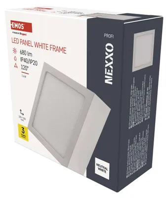 LED přisazené svítidlo NEXXO, čtvercové, bílé, 7,6W, neutrální bílá