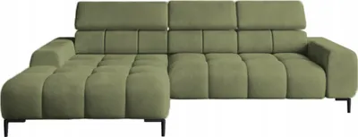 Image de DomoHome Canapé d'angle rembourré en L Côté gauche | 177x270 cm | Canapé d'angle avec fonction sommeil Canapé-lit Petite 3 places Appuie-têtes réglables Assise réglable | Frêne