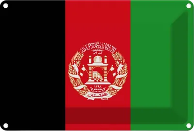 Produktbild von vianmo Blechschild 20x30 cm Afghanistans Afghanistan Flagge Fahne Wappen