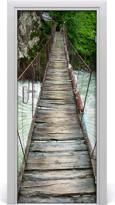 Produktbild von Tulup Türaufkleber 85x205 cm Dekorative Aufkleber Selbstklebend Wasserdichte Tapete Abnehmbar Schlafzimmer Wohnzimmer Wohnkultur - Hängebrücke