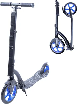 Produktbild von Tretroller Worker Span blau - klappbarer Aluminium Scooter - 230/180 mm Räder
