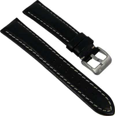 Produktbild von Uhrenarmband Leder schwarz Breitdornschließe Minott 27793, Stegbreite:20mm
