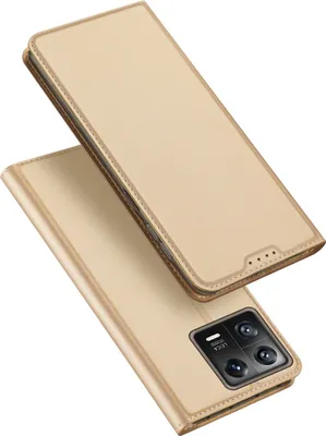 Produktbild von Buch Tasche kompatibel mit Xiaomi 13 Hülle Etui Brieftasche Schutzhülle mit Standfunktion, Kartenfach Gold