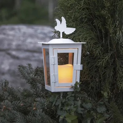 Produktbild von Star Trading Laterne Serene Metall Kunststoff mit LED-Kerze 12,5x12,5x40cm weiß, Weiß, 1 Glühbirne(n), LED, 0,04 W, Gelb, 5000 h