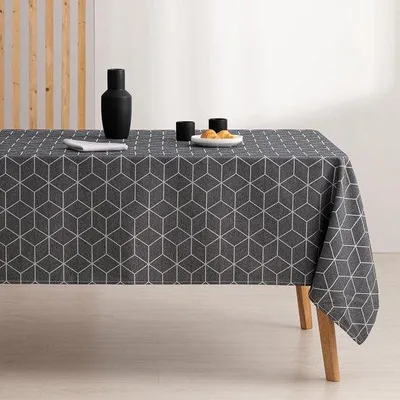 Immagine prodotto di Tovaglietta geometrica in cotone - antracite - 140 x 140 cm