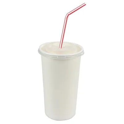 Produktbild von 100x Pappbecher Getränkebecher weiß 400 510ml inkl. Deckel mit Kreuzschlitz