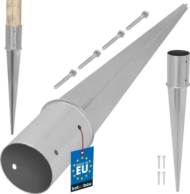 Zdjęcie produktu dla KOTARBAU® Podstawa Słupa Okrągła Kotwa Wbijana Do Ziemi Stalowa Do Ogrodzeń Pergoli Altany FI 100 MM