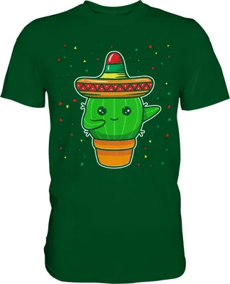 Produktbild von Party Mexiko Kaktus T-Shirt – Bottle Green / M