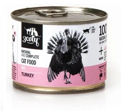Obrázok produktu pre 3Coty TURKEY pre dospelé mačky 180 g
