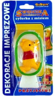 Produktbild von GoDan Geburtstagskerze Ziffer 0 mit Honigbär 8,5 cm