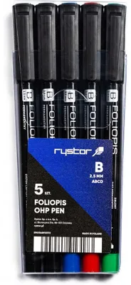 Produktbild von Rystor FB-25 Permanentmarker Set 5 Stück 2.5mm