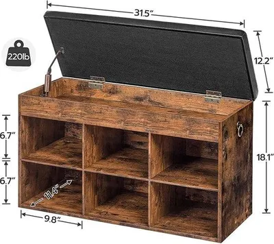 Image de Schönbank - Banc à chaussures 31 cm (profondeur) x 80 cm (largeur) x 46 cm (hauteur)