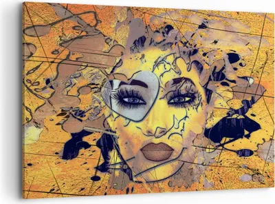 Produktbild von Bild auf Leinwand - Leinwandbild - Gesicht Frau - 100x70cm - Wand Bild - Wanddeko - Wandbilder - Leinwanddruck - Bilder - Kunstdruck - Wanddekoration - Leinwand bilder - Wandkunst - AA100x70-3513
