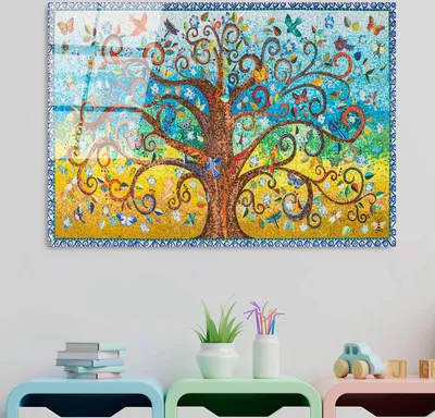 Produktbild von Wallity, UV-211 70 x 100, Dekorative Malerei aus gehärtetem Glas, 100 % gehärtetes Glas, Mehrfarbig, 70 x 100 cm