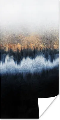 Produktbild von MuchoWow® Poster Abstrakt - Gold - Luxus - Blau 20x40 cm - Plakat - Foto
