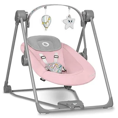 Produktbild von Otto Baby Wippe, Baby Schaukel, Spielbogen mit interaktiven Spielzeugen, 5 Schaukel Geschwindigkeiten, Naturgeräusche, ab Geburt bis 9 kg, zusammenklappbar