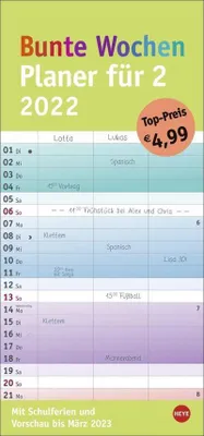 Produktbild von Bunte Wochen. Planer für 2 - Kalender 2022
