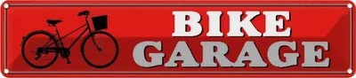Produktbild von vianmo Blechschild 10x46 cm Bike Garage Fahrrad Sport Hobby